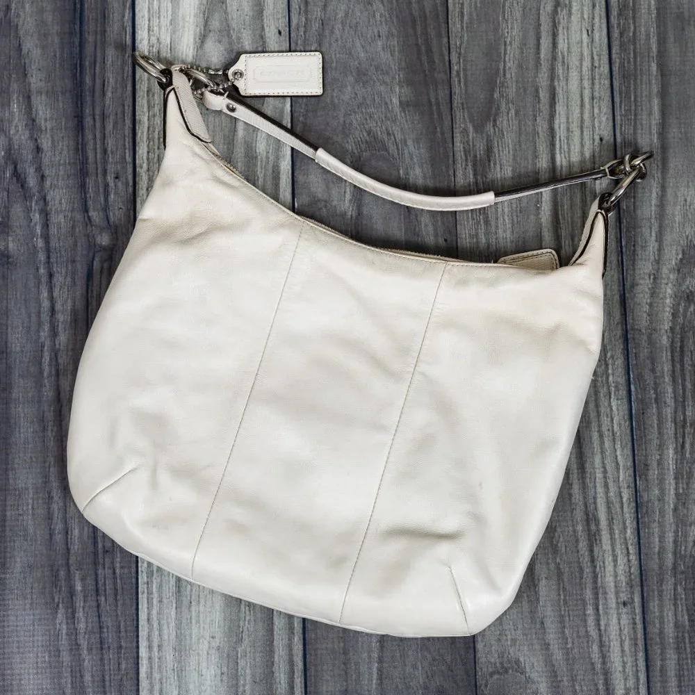 Coach Shoulder Bag Purse - Leather Cream/Beige - Picture 15 of 16